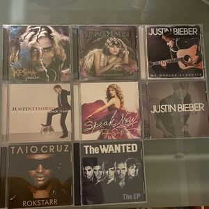 Collection of pop music CDs